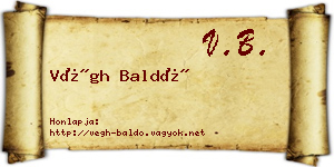 Végh Baldó névjegykártya